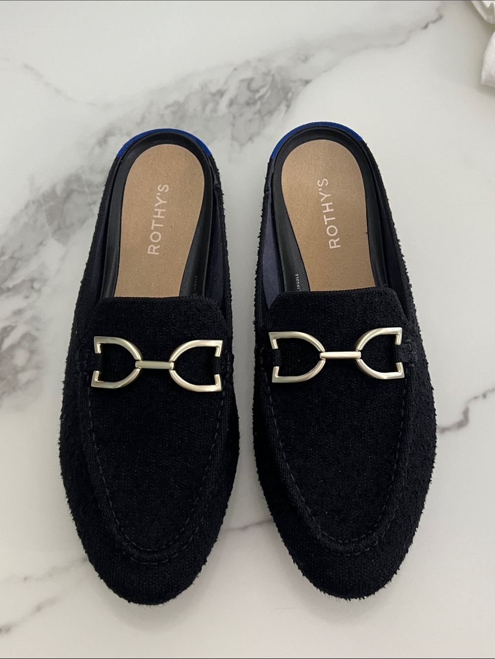 Rothy's loafer mules Black Slip-ons flats size 9.5